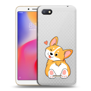 Силиконовый противоударный чехол на Xiaomi RedMi 6A с принтом Корги Силиконовый противоударный чехол на Xiaomi RedMi 6A с принтом Корги
