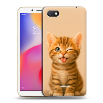 Силиконовый противоударный чехол на Xiaomi RedMi 6A с принтом котенок Силиконовый противоударный чехол на Xiaomi RedMi 6A с принтом котенок
