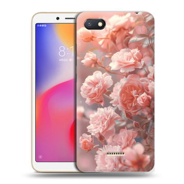 Силиконовый противоударный чехол на Xiaomi RedMi 6A с принтом Розовые розы Силиконовый противоударный чехол на Xiaomi RedMi 6A с принтом Розовые розы