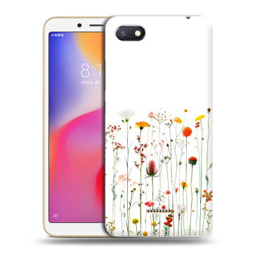 Силиконовый противоударный чехол на Xiaomi RedMi 6A с принтом цветы Силиконовый противоударный чехол на Xiaomi RedMi 6A с принтом цветы