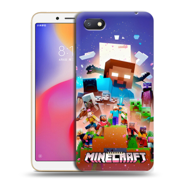 Силиконовый противоударный чехол на Xiaomi RedMi 6A с принтом Майнкрафт Minecraft Силиконовый противоударный чехол на Xiaomi RedMi 6A с принтом Майнкрафт Minecraft