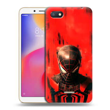 Силиконовый противоударный чехол на Xiaomi RedMi 6A с принтом человек паук spiderman Силиконовый противоударный чехол на Xiaomi RedMi 6A с принтом человек паук spiderman