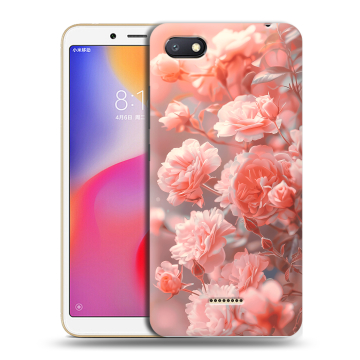 Силиконовый противоударный чехол на Xiaomi RedMi 6A с принтом Розы цветы Силиконовый противоударный чехол на Xiaomi RedMi 6A с принтом Розы цветы