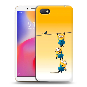 Силиконовый противоударный чехол на Xiaomi RedMi 6A с принтом Миньоны Силиконовый противоударный чехол на Xiaomi RedMi 6A с принтом Миньоны