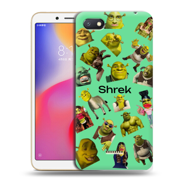 Силиконовый противоударный чехол на Xiaomi RedMi 6A с принтом Шрек Shrek Силиконовый противоударный чехол на Xiaomi RedMi 6A с принтом Шрек Shrek