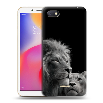 Силиконовый противоударный чехол на Xiaomi RedMi 6A с принтом Лев кошки Силиконовый противоударный чехол на Xiaomi RedMi 6A с принтом Лев кошки