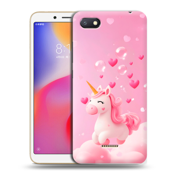 Силиконовый противоударный чехол на Xiaomi RedMi 6A с принтом Единорог Силиконовый противоударный чехол на Xiaomi RedMi 6A с принтом Единорог