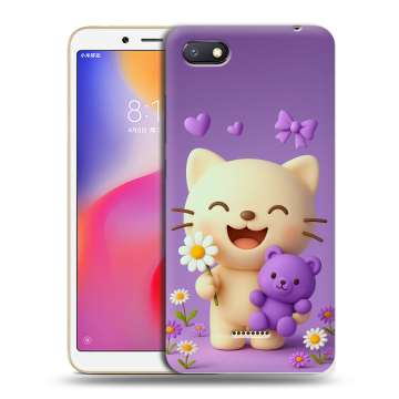 Силиконовый противоударный чехол на Xiaomi RedMi 6A с принтом для девочек Силиконовый противоударный чехол на Xiaomi RedMi 6A с принтом для девочек