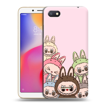 Силиконовый противоударный чехол на Xiaomi RedMi 6A с принтом Лабубу Силиконовый противоударный чехол на Xiaomi RedMi 6A с принтом Лабубу