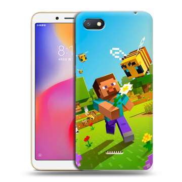 Силиконовый противоударный чехол на Xiaomi RedMi 6A с принтом Майнкрафт Minecraft Силиконовый противоударный чехол на Xiaomi RedMi 6A с принтом Майнкрафт Minecraft