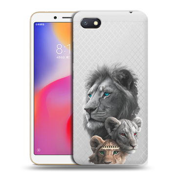 Силиконовый противоударный чехол на Xiaomi RedMi 6A с принтом Львы Силиконовый противоударный чехол на Xiaomi RedMi 6A с принтом Львы