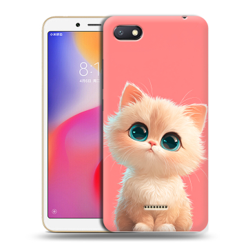 Силиконовый противоударный чехол на Xiaomi RedMi 6A с принтом Розовый котенок Силиконовый противоударный чехол на Xiaomi RedMi 6A с принтом Розовый котенок