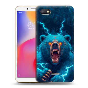 Силиконовый противоударный чехол на Xiaomi RedMi 6A с принтом Медведь Силиконовый противоударный чехол на Xiaomi RedMi 6A с принтом Медведь