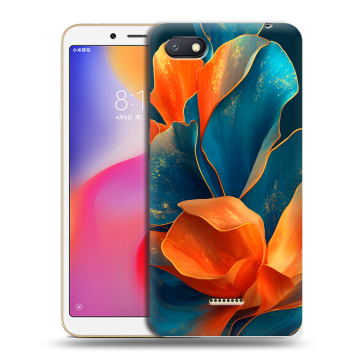 Силиконовый противоударный чехол на Xiaomi RedMi 6A с принтом Цветы Силиконовый противоударный чехол на Xiaomi RedMi 6A с принтом Цветы