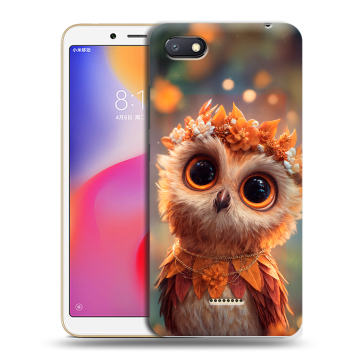 Силиконовый противоударный чехол на Xiaomi RedMi 6A с принтом Милая сова Силиконовый противоударный чехол на Xiaomi RedMi 6A с принтом Милая сова
