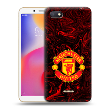 Силиконовый противоударный чехол на Xiaomi RedMi 6A с принтом Manchester United Силиконовый противоударный чехол на Xiaomi RedMi 6A с принтом Manchester United