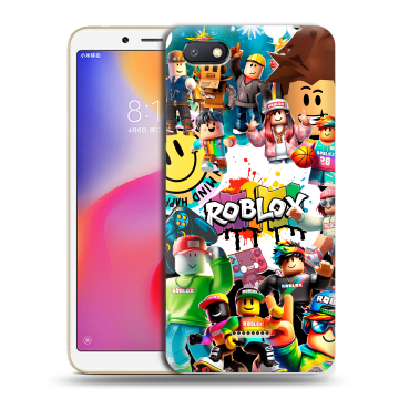Силиконовый противоударный чехол на Xiaomi RedMi 6A с принтом Roblox Роблокс Силиконовый противоударный чехол на Xiaomi RedMi 6A с принтом Roblox Роблокс