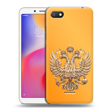 Силиконовый противоударный чехол на Xiaomi RedMi 6A с принтом Герб Флаг России Силиконовый противоударный чехол на Xiaomi RedMi 6A с принтом Герб Флаг России