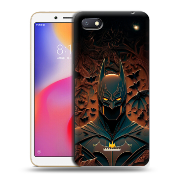 Силиконовый противоударный чехол на Xiaomi RedMi 6A с принтом Batman Бэтмен Силиконовый противоударный чехол на Xiaomi RedMi 6A с принтом Batman Бэтмен