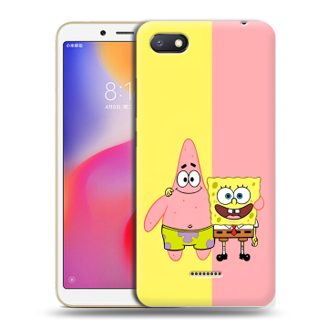Силиконовый противоударный чехол на Xiaomi RedMi 6A с принтом Спанч боб Спанчбоб Силиконовый противоударный чехол на Xiaomi RedMi 6A с принтом Спанч боб Спанчбоб
