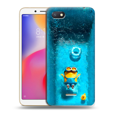 Силиконовый противоударный чехол на Xiaomi RedMi 6A с принтом Миньоны Силиконовый противоударный чехол на Xiaomi RedMi 6A с принтом Миньоны