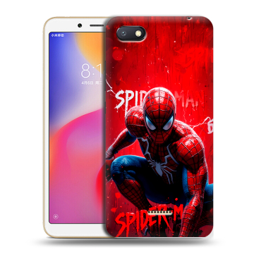 Силиконовый противоударный чехол на Xiaomi RedMi 6A с принтом Spiderman Человек паук Силиконовый противоударный чехол на Xiaomi RedMi 6A с принтом Spiderman Человек паук