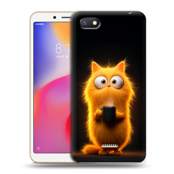 Силиконовый противоударный чехол на Xiaomi RedMi 6A с принтом Смешной кот Силиконовый противоударный чехол на Xiaomi RedMi 6A с принтом Смешной кот