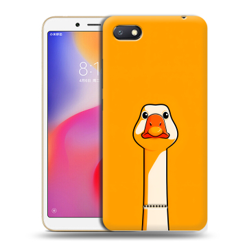 Силиконовый противоударный чехол на Xiaomi RedMi 6A с принтом Смешная утка Силиконовый противоударный чехол на Xiaomi RedMi 6A с принтом Смешная утка
