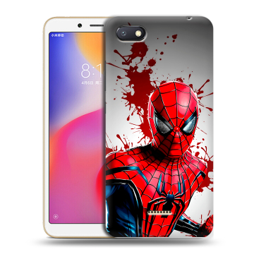 Силиконовый противоударный чехол на Xiaomi RedMi 6A с принтом Spiderman Человек паук Силиконовый противоударный чехол на Xiaomi RedMi 6A с принтом Spiderman Человек паук