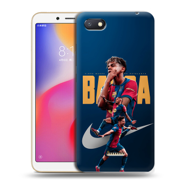 Силиконовый противоударный чехол на Xiaomi RedMi 6A с принтом Барселона Barca Yamal Силиконовый противоударный чехол на Xiaomi RedMi 6A с принтом Барселона Barca Yamal
