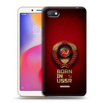 Силиконовый противоударный чехол на Xiaomi RedMi 6A с принтом Флаг Герб СССР Силиконовый противоударный чехол на Xiaomi RedMi 6A с принтом Флаг Герб СССР