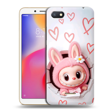 Силиконовый противоударный чехол на Xiaomi RedMi 6A с принтом Labubu Лабубу Силиконовый противоударный чехол на Xiaomi RedMi 6A с принтом Labubu Лабубу