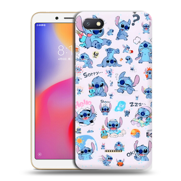 Силиконовый противоударный чехол на Xiaomi RedMi 6A с принтом Лило и Стич Силиконовый противоударный чехол на Xiaomi RedMi 6A с принтом Лило и Стич