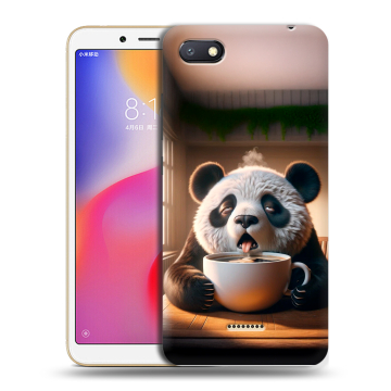 Силиконовый противоударный чехол на Xiaomi RedMi 6A с принтом смешная панда Силиконовый противоударный чехол на Xiaomi RedMi 6A с принтом смешная панда