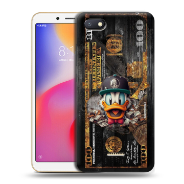 Силиконовый противоударный чехол на Xiaomi RedMi 6A с принтом Дональд Дак Доллар Силиконовый противоударный чехол на Xiaomi RedMi 6A с принтом Дональд Дак Доллар