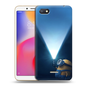 Силиконовый противоударный чехол на Xiaomi RedMi 6A с принтом Миньоны Силиконовый противоударный чехол на Xiaomi RedMi 6A с принтом Миньоны