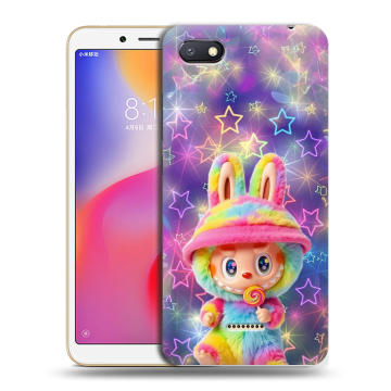 Силиконовый противоударный чехол на Xiaomi RedMi 6A с принтом Labubu Лабубу Силиконовый противоударный чехол на Xiaomi RedMi 6A с принтом Labubu Лабубу