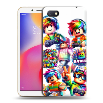 Силиконовый противоударный чехол на Xiaomi RedMi 6A с принтом Roblox Роблокс Силиконовый противоударный чехол на Xiaomi RedMi 6A с принтом Roblox Роблокс