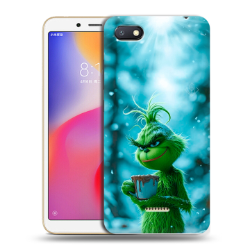 Силиконовый противоударный чехол на Xiaomi RedMi 6A с принтом Новый год гринч Силиконовый противоударный чехол на Xiaomi RedMi 6A с принтом Новый год гринч