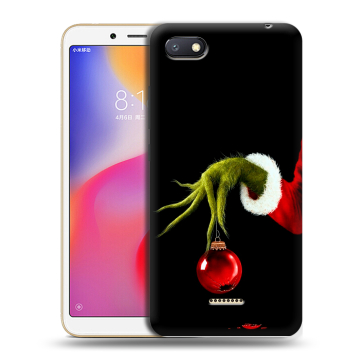Силиконовый противоударный чехол на Xiaomi RedMi 6A с принтом Новый год Гринч Силиконовый противоударный чехол на Xiaomi RedMi 6A с принтом Новый год Гринч