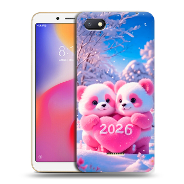 Силиконовый противоударный чехол на Xiaomi RedMi 6A с принтом Новый год Силиконовый противоударный чехол на Xiaomi RedMi 6A с принтом Новый год