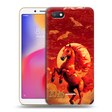 Силиконовый противоударный чехол на Xiaomi RedMi 6A с принтом Новый год Силиконовый противоударный чехол на Xiaomi RedMi 6A с принтом Новый год