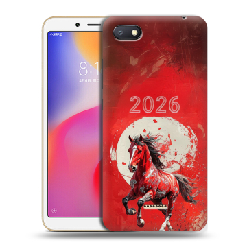 Силиконовый противоударный чехол на Xiaomi RedMi 6A с принтом Новый год Силиконовый противоударный чехол на Xiaomi RedMi 6A с принтом Новый год