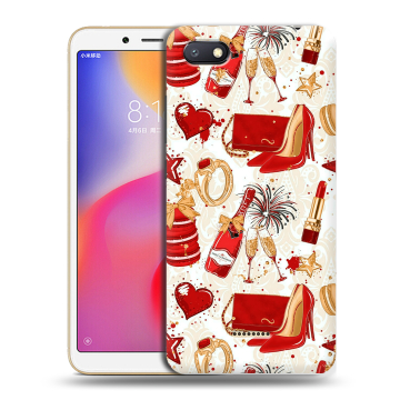Силиконовый противоударный чехол на Xiaomi RedMi 6A с принтом Новый год Силиконовый противоударный чехол на Xiaomi RedMi 6A с принтом Новый год
