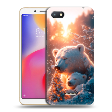 Силиконовый противоударный чехол на Xiaomi RedMi 6A с принтом Новый год Силиконовый противоударный чехол на Xiaomi RedMi 6A с принтом Новый год