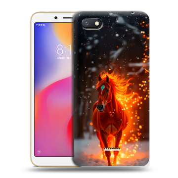 Силиконовый противоударный чехол на Xiaomi RedMi 6A с принтом Новый год Силиконовый противоударный чехол на Xiaomi RedMi 6A с принтом Новый год