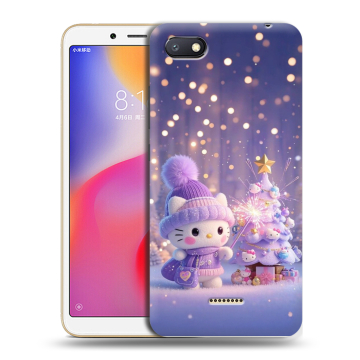 Силиконовый противоударный чехол на Xiaomi RedMi 6A с принтом Новый год Силиконовый противоударный чехол на Xiaomi RedMi 6A с принтом Новый год