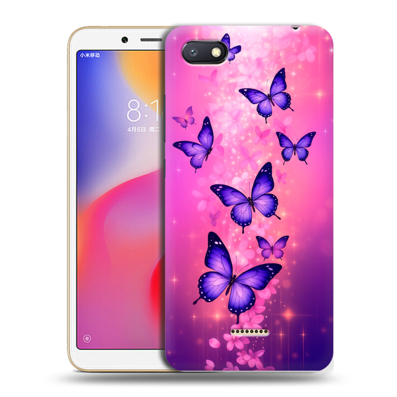 Пластиковый чехол на Xiaomi RedMi 6A с принтом Бабочки Пластиковый чехол на Xiaomi RedMi 6A с принтом Бабочки