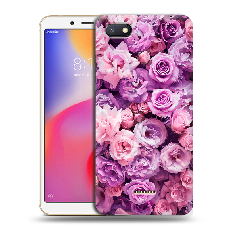 Пластиковый чехол на Xiaomi RedMi 6A с принтом лавандовые розы Пластиковый чехол на Xiaomi RedMi 6A с принтом лавандовые розы