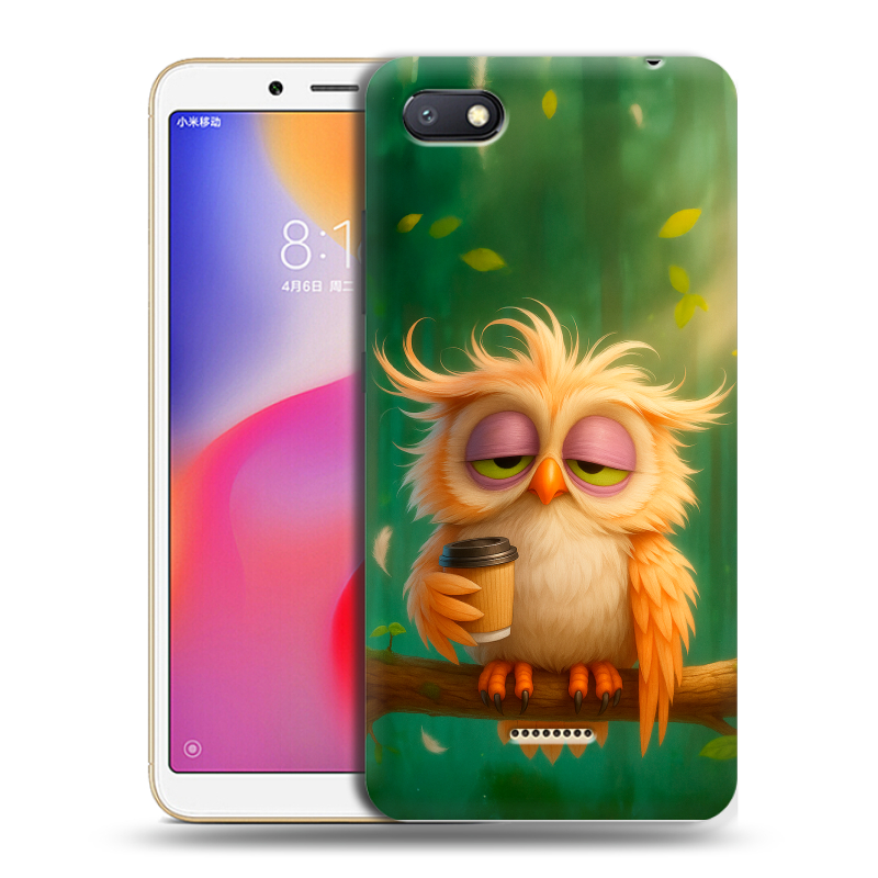 Силиконовый противоударный чехол на Xiaomi RedMi 6A с принтом сова Силиконовый противоударный чехол на Xiaomi RedMi 6A с принтом сова